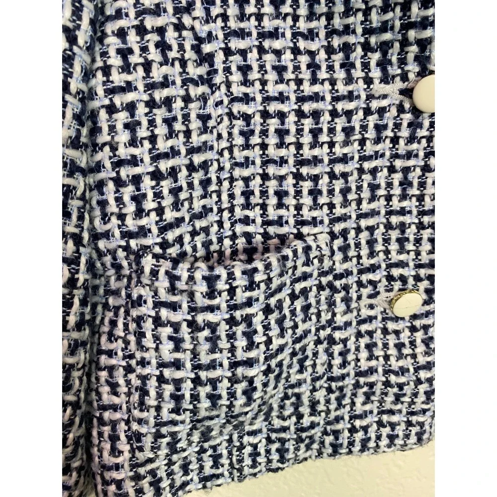 Janie and Jack Kids Navy White Tweed Dress and Matching Jacket Set Size 7 Preppy